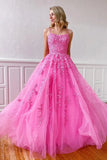 Spaghetti Straps A-Line Tulle Lace Prom HZ0307