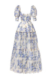 Floral Prom Dresses, Off The Shoulder Party Dress, Chiffon Evening HZ0307