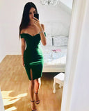LTP1777,Off The Shoulder Satin Bodycon Mini Homecoming HZ0307