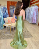 Strapless Ruched Mermaid Prom Dress with High HZ0307