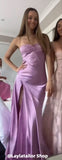 Lilac Silk Satin Evening Prom HZ0307