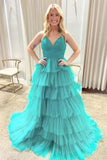 Straps Coral Tulle Tiered Ruffle Formal HZ0307
