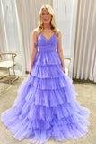 Straps Coral Tulle Tiered Ruffle Formal HZ0307