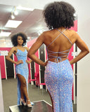 LTP1313,Sexy light blue sequined long prom evening dresses with HZ0307