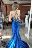 Straps Pink Mermaid Long Prom Dress with HZ0307