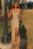 LTP0942,Gold sequin spaghetti straps prom evening HZ0307