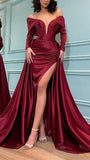 Off The Shoulder Long Sleeves Mermaid Prom Dress With HZ0307