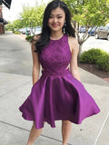 LTP1772,Purple O-Neck Homecoming Dress, A-Line Graduation HZ0307