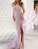 LTP1607,Cute Mermaid Applique Side Slit Prom Dresses,Evening HZ0307