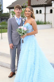 Sweetheart Lace and Tulle Tiered Ruffles Prom HZ0307