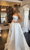 White Strapless A-Line Wedding HZ0307