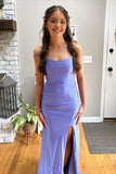 Straps Pink Mermaid Long Formal Dress with HZ0307