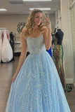LTP0993,Princess A-line Light Blue Formal Dress Prom Dresses Long Evening Party HZ0307