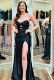 Dark Green Keyhole Satin Fitted Long Prom HZ0307