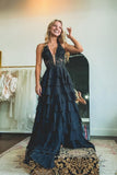 Halter Red Lace Appliques Chiffon Ruffle Prom HZ0307