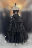 Pink Corset Tulle Ruffles A-line Formal HZ0307