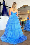 Ruffles Pleated A-Line Organza Long Prom HZ0307