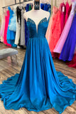 Strapless V Neck Pink Chiffon Long Prom HZ0307