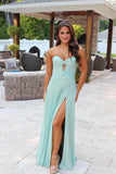 Hot Pink Sweeheart Cutout Pleated Long Party HZ0307