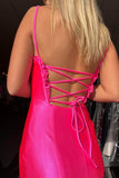 Fuchsia Satin Mermaid Long Prom HZ0307
