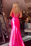 Fuchsia Satin Mermaid Long Prom HZ0307