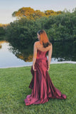 Sweetheart Burgundy Keyhole A-lin Long Prom HZ0307