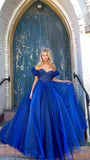 A-Line Organza Beaded Long Prom Dress Evening Formal HZ0307
