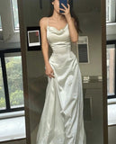 White Satin Bodycon Prom HZ0307