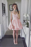 LTP1562,Light pink satin homecoming dresses,cute homecoming HZ0307