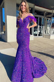 Sparkle Sequin Mermaid Off The Shoulder Prom HZ0307