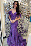 Sparkle Sequin Mermaid Off The Shoulder Prom HZ0307