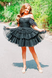 Baby Blue Tulle Off The Shoulder Multi Layers Homecoming HZ0307