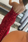 Hot Pink Sequins Mermaid Long Prom HZ0307