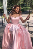 LTP1041,Off the shoulder prom dress,pink prom dresses,beaded evening HZ0307