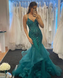 LTP1742,Sexy Mermaid Beaded Tulle Long Prom Dress, Custom Made Evening HZ0307