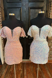 LTP1408,Off the shoulder sequin homecoming dresses bodycon cocktail HZ0307