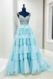 Off the Shoulder Black Lace Appliques Ruffles Long Formal HZ0307