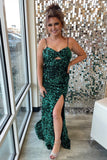 Green Sequin Straps Keyhole Mermamid Long Formal HZ0307