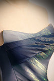 Shimmering Strapless A-line Blue Long Formal HZ0307