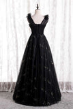 Princess A-line Black Tulle Long Formal HZ0307