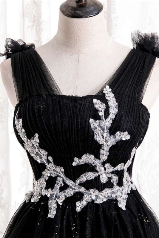 Princess A-line Black Tulle Long Formal HZ0307