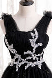 Princess A-line Black Tulle Long Formal HZ0307