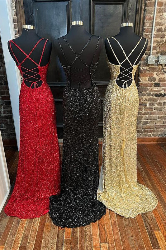 Glitters Mermaid Sequin Side Slit Long Formal HZ0307