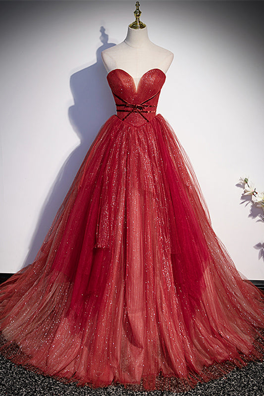 Sweetheart Wine Red A-line Formal HZ0307