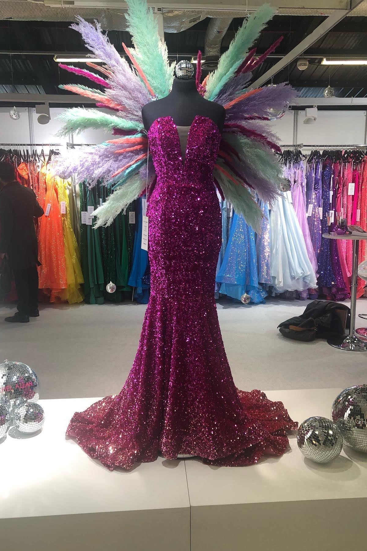 Sequin Strapless Mermaid Long Prom HZ0307