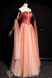Strapless Beaded Red Long Evening HZ0307