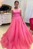 Strapless Hot Pink A-line Cinderella HZ0307