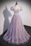Light Purple Strapless A-line Long Formal HZ0307