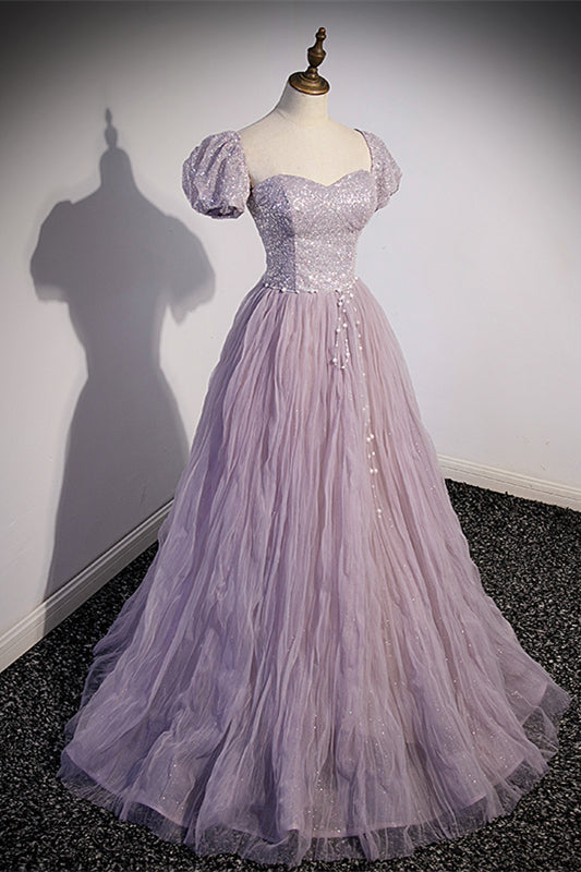 Light Purple Strapless A-line Long Formal HZ0307