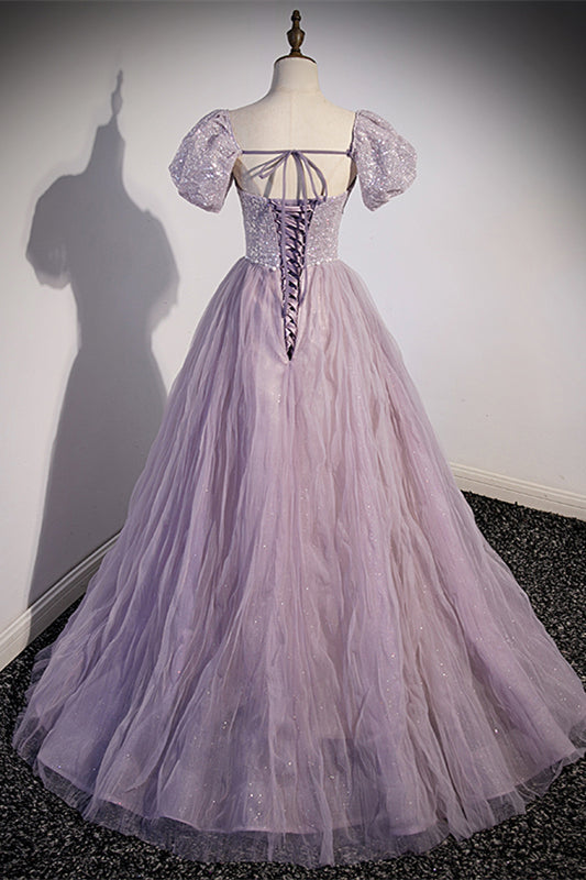 Light Purple Strapless A-line Long Formal HZ0307